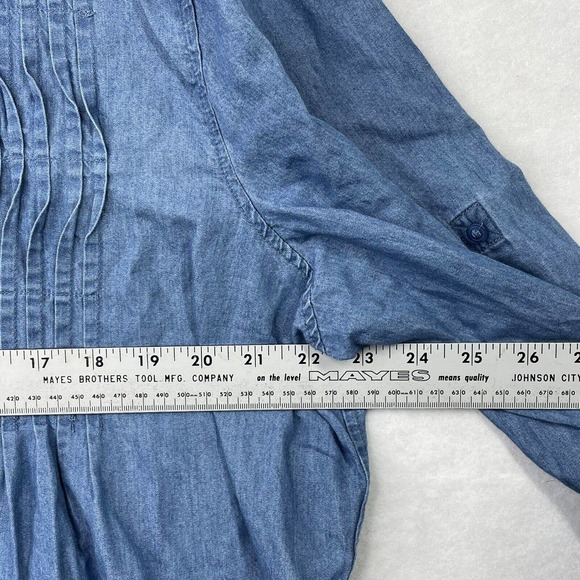 Womens Size XXL Gloria Vanderbilt Cotton & Lyocell Chambray Button Down Shirt‎ - Picture 8 of 15